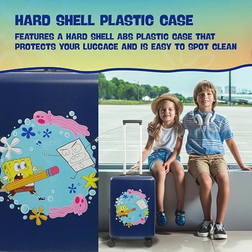 FUL Spongebob Squarepants 22.5 Inch Carry-On Luggage, Hardshell Rolling Suitcase with Spinner Wheels, Blue, Medium thumbnail 5