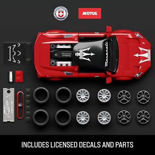 Mattel Brick Shop Hot Wheels Speed Series Building Set, Maserati MC20 with 250 Pieces, Realistic Details and Custom Decals, Adult Collectors and Kids Ages 10+ thumbnail 4