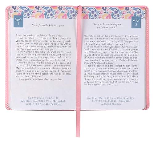 Daily Light For Women Classic Collection of 366 Devotional Scripture Readings from ESV Bible - Pink Faux Leather Flexcover Gift Book for Women w/Ribbon Marker, Gilt-Edge Pages thumbnail 5