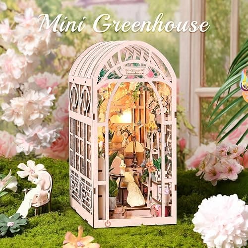 TOYQI DIY Book Nook Kit, Miniature House Dollhouse Kit for Adult and Teens, Book Nook Kits for Adults, Booknook Bookend Alley Model Build with Dust Cover, Gifts for Family Friends thumbnail 6