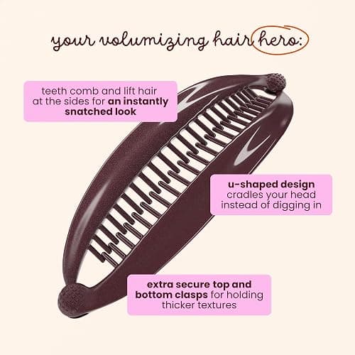 Cobana Banana Clip – Large 6'' Volumizing Hair Clip for Medium to Thick Hair – Secure Hold, No Crease, No Breakage – Hair Accessories for Women, Set of 2 (Black and Brown) thumbnail 3
