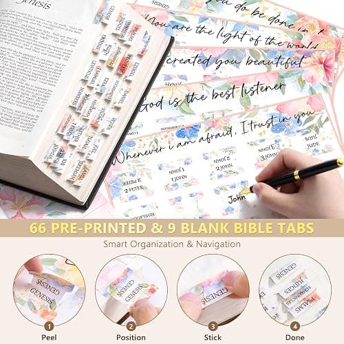 Bible Study Supplies Journaling Kit for Women with Bible Cover Case, Christmas Christian Gifts for Women, Bible Study Tools Accessories Set with Highlighters Pens, Pencil Case Notebook Annotation Kit thumbnail 9