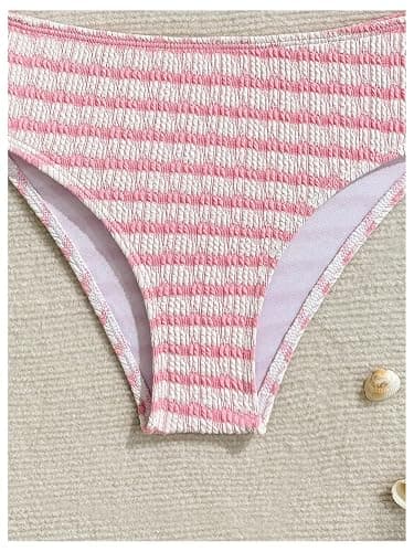 RoseSeek Girl's Tie Dye Smocked 2 Piece Swimwear Sets Backless Halter Bikini Cute Brief Bathing Suit thumbnail 5