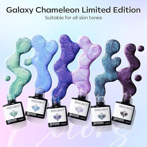 modelones Chameleon Gel Nail Polish Set- 6 Colors Fall Winter Aurora Shimmer Glitter Gel Polish Kit Blue Green Purple Nail Gel Polish Soak Off LED Nail Lamp Nail Art Gel Kit DIY Salon Gift for Women thumbnail 4