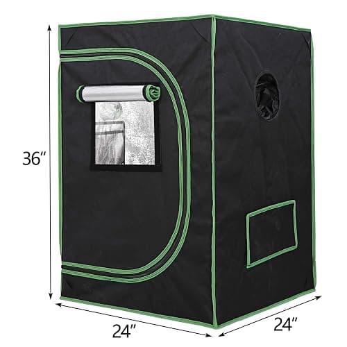 JungleA 2x2 Small Grow Tent, High Reflective Mylar Hydroponic Growing System, 24" x 24" x 36" Indoor Growing Tent Greenhouse Box Kit w/Window & Tray, Home Plant Farmer Flower, Mushroom, Veg Grow Box thumbnail 9