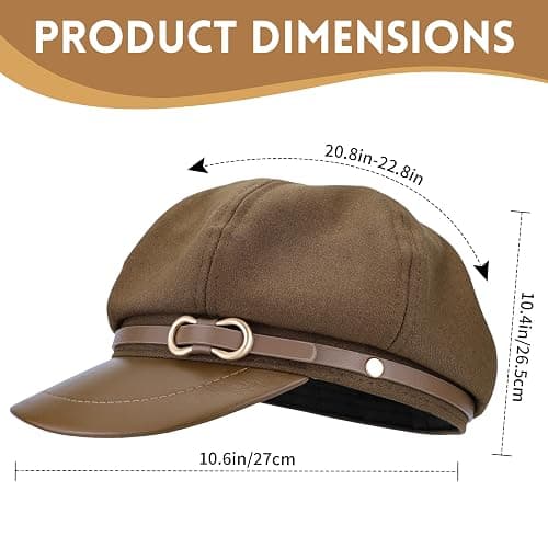 Busnos Newsboy Hats for Women and Men Beret Women's Hats & Caps Fall and Winter Womens Hat y2k Hat Women's Octagonal Cap thumbnail 2