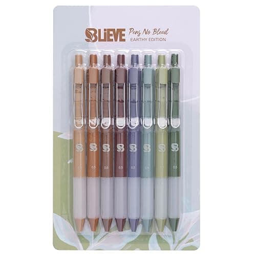 BLIEVE Gel Pens - Earthy, Matte Finish, Smooth Writing, No Bleed - For Journaling, Bible Notes, Drawing - Cute School Supplies, 8 Pack thumbnail 8