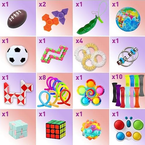 75 pcs Fidget Toys Kids Pack - Pinata Fillers, Party Bag Fillers, Classroom Prizes, Stress Relief Toys, Goodie Bag Fillers and Rewards for ADHD, Autism Bulk Fidgets Box Gifts, Toys for Boys and Girls thumbnail 3