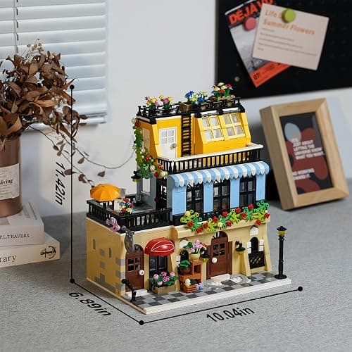 ENJBRICK Flowers City Hotel House Building Kit for Adutls, Creator Building Toy Set with Apartmant and Shops for Girls and Adults 1464 pcs thumbnail 3
