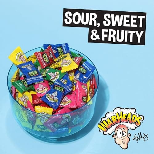WARHEADS - Extreme Sour Hard Candy - Assorted Flavors - Sour Apple, Black Cherry, Blue Raspberry, Lemon & Watermelon Flavors - 2 oz. Bag thumbnail 4
