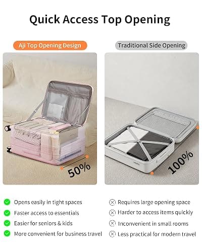 aji 24 Inch Checked Luggage Expandable Top Opening Trunk Luggage with Spinner Wheels, Lightwight Hardside Travel Suitcase for Women Men, Shell Pink thumbnail 3