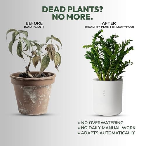 LeafyPod 8 Inch Smart Self Watering Planter with WiFi Bridge & App Control – AI Plant Care System with Sensors, Automatic Watering, Alerts – Modern Indoor Planter for Houseplants | Cordless thumbnail 5