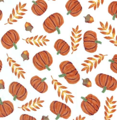 Home Decor Farmhouse Fall Fleece Throw Blanket: Harvest Pumpkins Leaves and Wheat on Velvet Fleece, Oversized Measures 70" inches x 50" inches | Oversized, Fall, Harvest, Home Decor thumbnail 8
