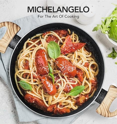 MICHELANGELO 6 Quart Stock Pot with Lid, Nonstick Soup Pot with Lid, 6 Qt Cooking Pot Induction Compatible, Non Stick Pots with Stay-cool Handle, Nonstick Pots for Cooking, Black Granite thumbnail 7