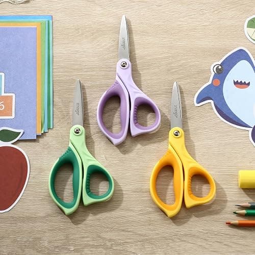 LIVINGO 6” Kids Scissors for School - Pointed Tip Student Scissors for Children Comfortable Grip Craft Cutting Paper, Ages 8-11 thumbnail 6