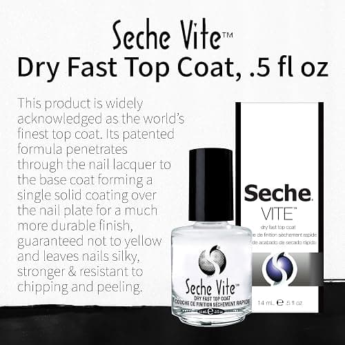 Seche Vite Dry Fast Top Coat – Quick Dry Clear Nail Polish Top Coat for High Gloss Shine, Long-Lasting Manicure, Made in the USA, 0.5 fl oz thumbnail 2