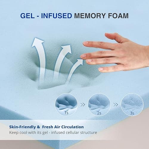 Gelsea 6 Inch Full Size Mattress, Gel Cooling Memory Foam Mattress in A Box, Medium Firm Feel for Back Pain Relief, CertiPUR US Certified thumbnail 4