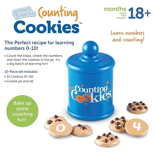 Learning Resources Smart Counting Cookies - 13 Pieces, Ages 18+ Months Toddler Counting & Sorting Skills, Toddler Math Learning Toys, Play Food for Toddlers, Chocolate Chip Cookies thumbnail 7