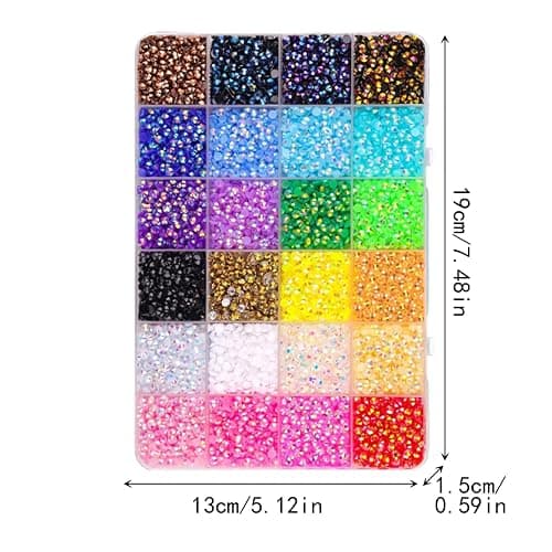 Bedazzling Kit with Glue and Pen: 24 Colours 30000 Pcs 3mm Resin Flatback Rhinestones, Multicolour Gems for DIY Crafting, Gem Kit for Nail Art, Diamond Art, Clothing, Shoes & Book Covers thumbnail 3