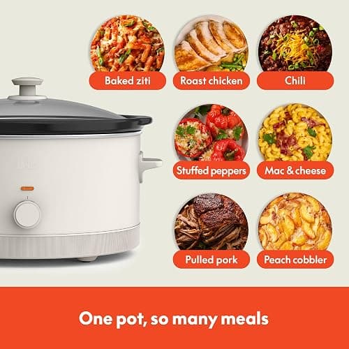 bella 6.0 Qt Manual Slow Cooker, Ceramic Nonstick Coating, 3 Temperature Settings, Dishwasher Safe Stoneware Pot and Tempered Glass Lid, Cool Touch Handles & Tangle Free Cord Wrap, Oatmilk thumbnail 6