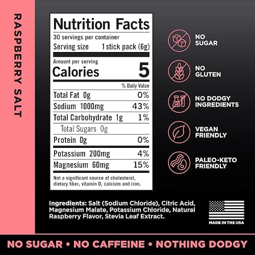LMNT Zero Sugar Electrolytes - Raspberry Salt | Drink Mix | 30-Count thumbnail 2