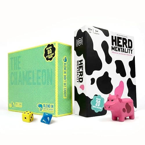 The Chameleon + Herd Mentality | Award-Winning Family & Party Game Bundle for Adults, Teens & Kids | Fun Bluffing & Guessing Games for Game Night | Includes Bonus Cards & Extra Questions - Image 1