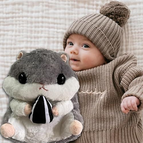 Arkdorz Cute Hamster Plush Toy,15.7inch Hamster Stuffed Animal Plush Pillow,Soft Stuffed Toy Birthday for Kids Boys Girls (Grey) thumbnail 6