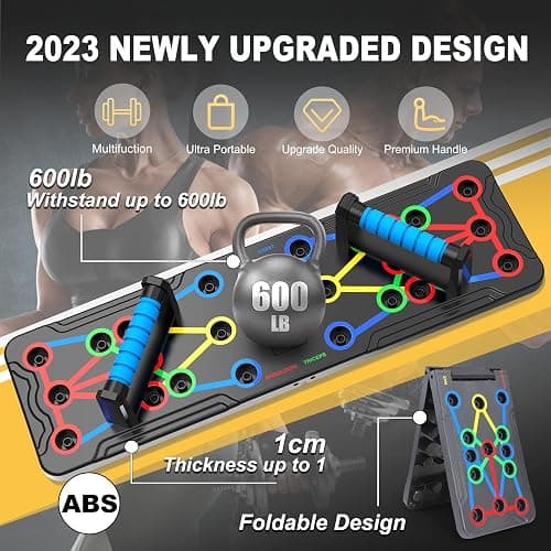 Solid Push Up Board 15 in 1 Home Workout Equipment Multi-Functional Pushup Stands System Fitness Floor Chest Muscle Exercise Professional Equipment Burn Fat Strength Training Arm Men & Women Weights thumbnail 6