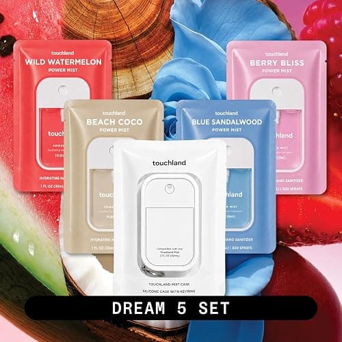 Touchland Dream 5 Hydrating Hand Sanitizer Spray & Case Gift Set Travel Size thumbnail 2