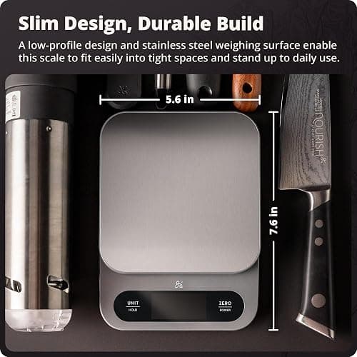 Greater Goods Digital Food Scale for Kitchen & Baking, 10kg/22lb High-Capacity Weight Scale with 1g Precision, Stainless Steel Platform, Hi-Def LCD, Ideal for Bread, Sourdough & Bulk Cooking thumbnail 2