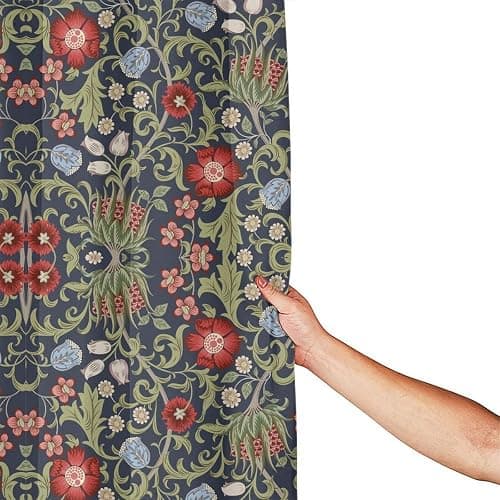 Focusbrite Boho Watercolor Floral Shower Curtain William Morris Design Heavy Duty Fabric Shower Curtain Set Bathroom Polyester Waterproof Shower Curtain 72x72 Inches(183x183cm), Style thumbnail 5