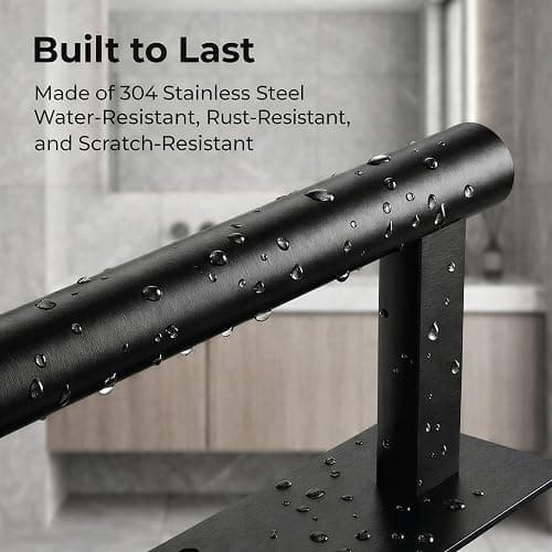 Paper Towel Holder Under Cabinet, Self Adhesive or Screw Mount, Fits Most Standard US Paper Towel Rolls, SUS304 Stainless Steel, Black thumbnail 7