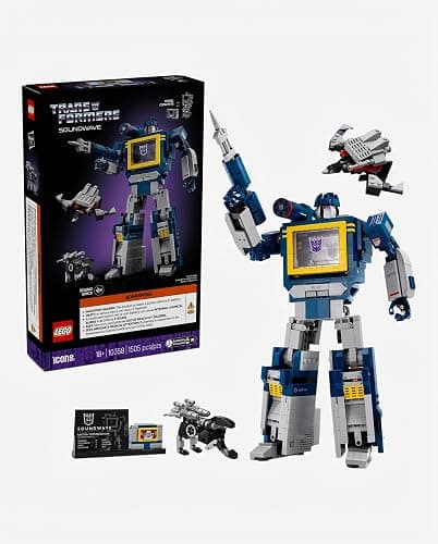 LEGO Icons Transformers: Soundwave - Building Set W/Sound Effects for Adults, 18+ - Model Kit W/Ravage & Laserbeak Figures - DIY Home Decor - Collectible Gift Idea for Sci-FI & Movie Fans - 10358 thumbnail 8