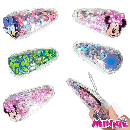 Bristol | LUV HER Disney Licensed Hair Accessories For Girls, 6pc Magical Confetti Cute Hair Clips with Favorite Disney Character Charms, Minnie and Daisy, Ages 3+ thumbnail 6