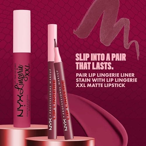 NYX PROFESSIONAL MAKEUP Lip Lingerie Liner Stain, Seamless Make Up with All-Day Color, Waterproof Lip Stain Finish - Up All Night (Black Cherry) thumbnail 9