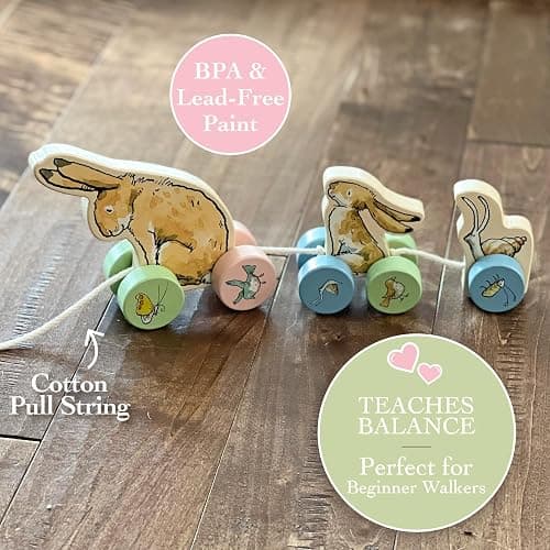 Kids Preferred Guess How Much I Love You Wooden Pull Toy Characters from The Book in 3 Segments 5 inches Tall Classic Toy for Toddlers and Kids thumbnail 3