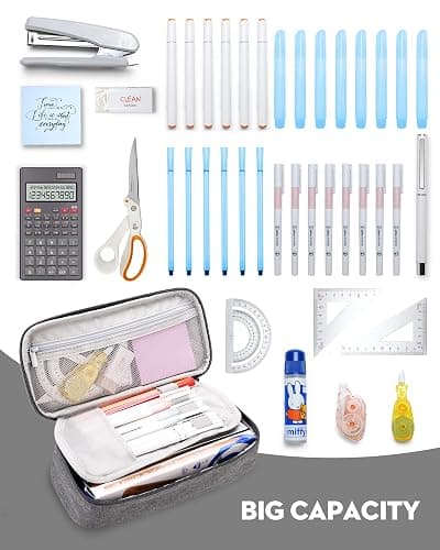 YOKUMA Pencil Case,Large Capacity Pencil Pouch,Aesthetic Zipper Pencil Box, Back to School Supplies for College Student Teen Adults,Travel Essentials,Electronic Cable Organize thumbnail 4