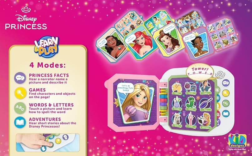 Disney Princess Interactive Book with Preschool Learning Activities, Educational Toys for Toddlers and Fans of Disney Princess Toys thumbnail 5