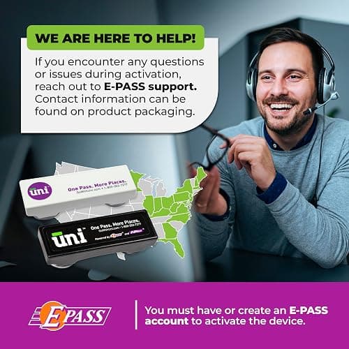 E-PASS Uni Prepaid Portable Toll Pass Works in 19 States Including FL, GA, NC, VA, WV, MD, DE, NJ, NY, PA, MA, RI, NH, ME, OH, IN, IL, KY, and MN – Black thumbnail 5