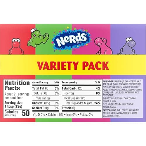 NERDS Candy, Dual Variety Pack, Grape & Strawberry, Watermelon & Cherry, Crunchy Fruity Chews, 9.9 oz (Pack of 6) thumbnail 8