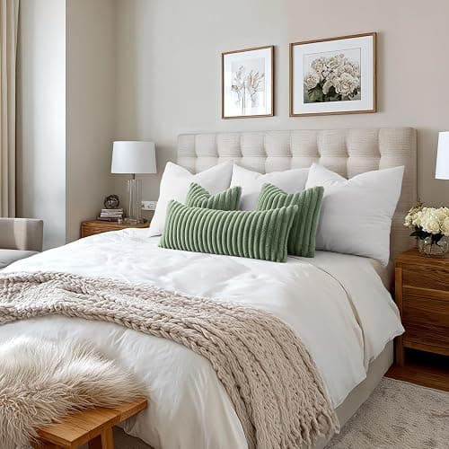 MIULEE Faux Fur Decorative Throw Pillow Covers 18x18 Inch Set of 2, Modern Spring Home Decor Soft Plush Couch Pillows Cozy Fluffy Cushion Covers for Sofa Bed Sage Green thumbnail 6