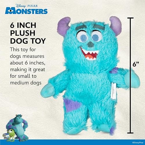Disney for Pets Pixar’s Sulley Plush Dog Toy 6in Pixar Dog Toys | Plush Toy for Dogs Inspired by Sulley from Pixar’s Monsters, Inc. with Squeaker thumbnail 5