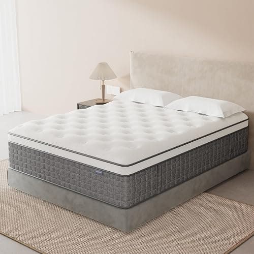 PUBPLON Mattress Queen Size, Medium Firm 12 Inch Mattress with Extra Lumbar & Shoulder Support, Hybrid Mattresses with Gel Memory Foam Pain Relief - Fiberglass Free - No Odor - 365 Night Trial thumbnail 7