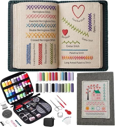 2026 Upgraded Embroidery Stitch Book Kit, 106 Patterns with Tools & Tutorials, 86 PCS Beginner Embroidery Kit, Portable All-in-One Hand Embroidery Book for Adults & DIY Craft Lovers - Image 1