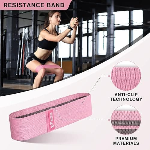 RitFit 7 Pcs Barbell Squat Pad Set, with Resistance Band, 2 Safety Straps, 2 Gym Ankle Straps & Carry Bag, Upgraded Neck & Shoulder Protective Pad Support for Squats, Lunges & Hip Thrust (Pink/Black) thumbnail 5