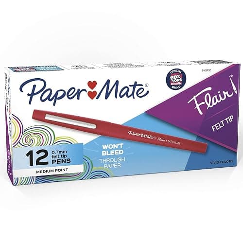 Paper Mate Flair Felt Tip Pens Medium Point (0.7mm) Red 12 Count thumbnail 11