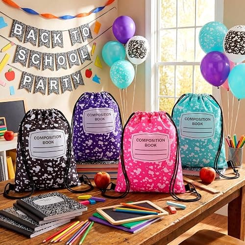 Aliceset 20 Pack Graduation Gift Drawstring Bags Bulk, 12x10 Inch Composition Goodie Gift Backpack, Kindergarten Preschool Sacks for Kid Back to School Birthday Party Favors Supplies thumbnail 6