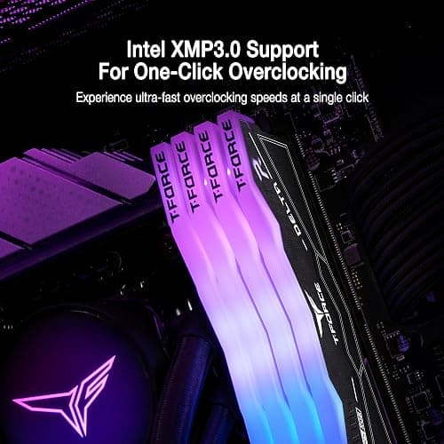 TEAMGROUP T-FORCE DELTA RGB DDR5 Ram 32GB (2x16GB) 6000MHz PC5-48000 CL30 Intel XMP 3.0 AMD Expo Compatible Desktop Memory Black FF3D532G6000HC30DC01 thumbnail 3