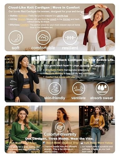 a.Jesdani Cardigan Sweaters for Women Fall Fashion Clothes 2026 | Soft Stretch Knit,Button Down,Long Sleeve Cardigan,Slim Flattering Fit,Mix Match Wardrobe thumbnail 4