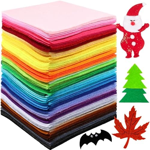 Reginary 120 Pcs 12 x 12 Inch Felt Sheets for Craft 40 Assorted Color Felt Squares Stiff Paper for Back to School Fall Thanksgiving Halloween Xmas DIY Craft Sewing Patchwork (Classic) - Image 1